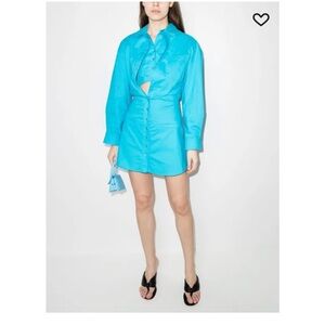 Jacquemus Baunhilha Layered Shirt Dress Sz 38 US Sz 4/6